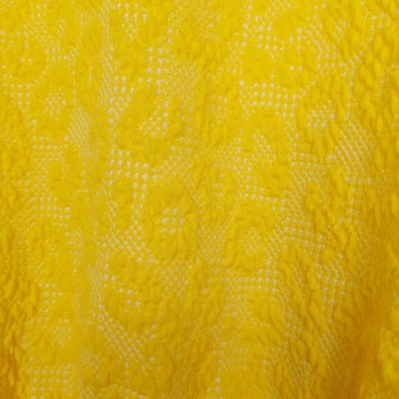 Voy Women's Yellow Bubble Sleeve Cheetah Textured Top Size Small NWT - Picture 9 of 10